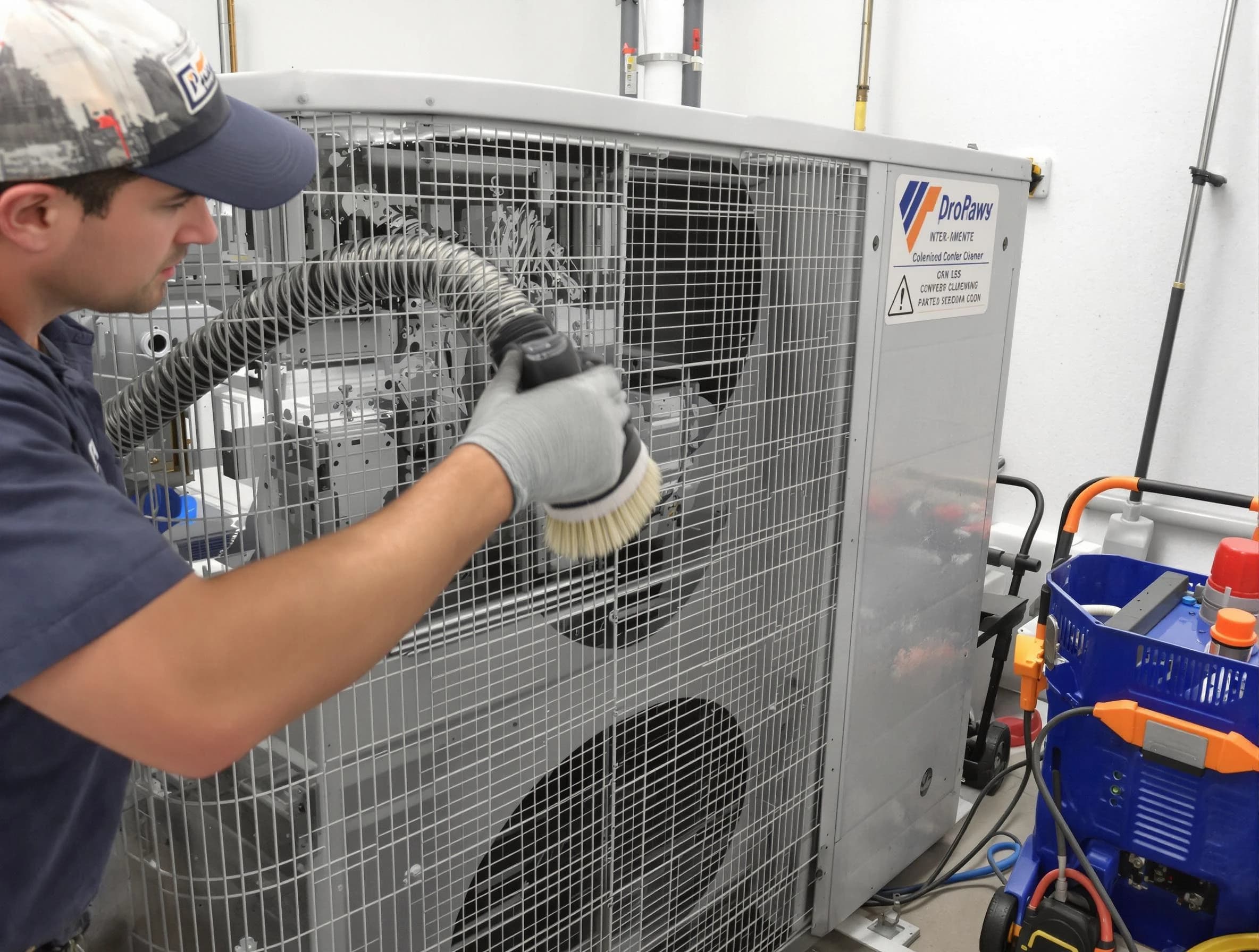 Hyrum Air Duct Cleaning specialist performing precision AC coil cleaning for improved system performance in Hyrum