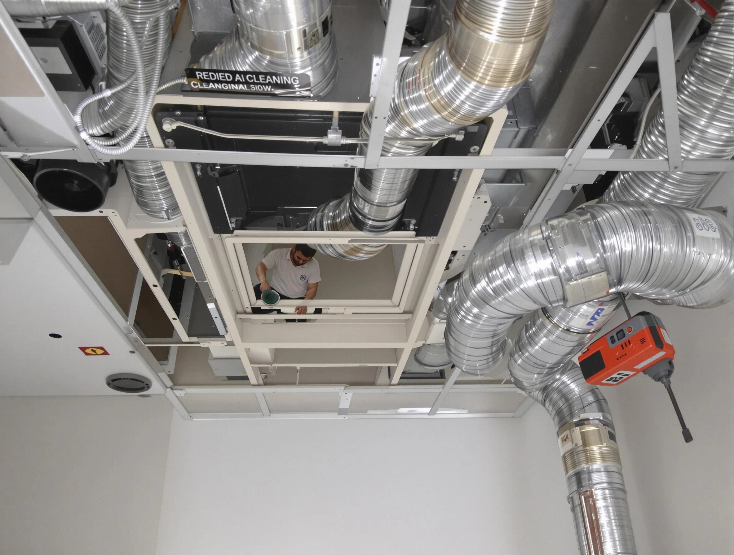 Hyrum Air Duct Cleaning technician performing detailed central duct system cleaning in Hyrum