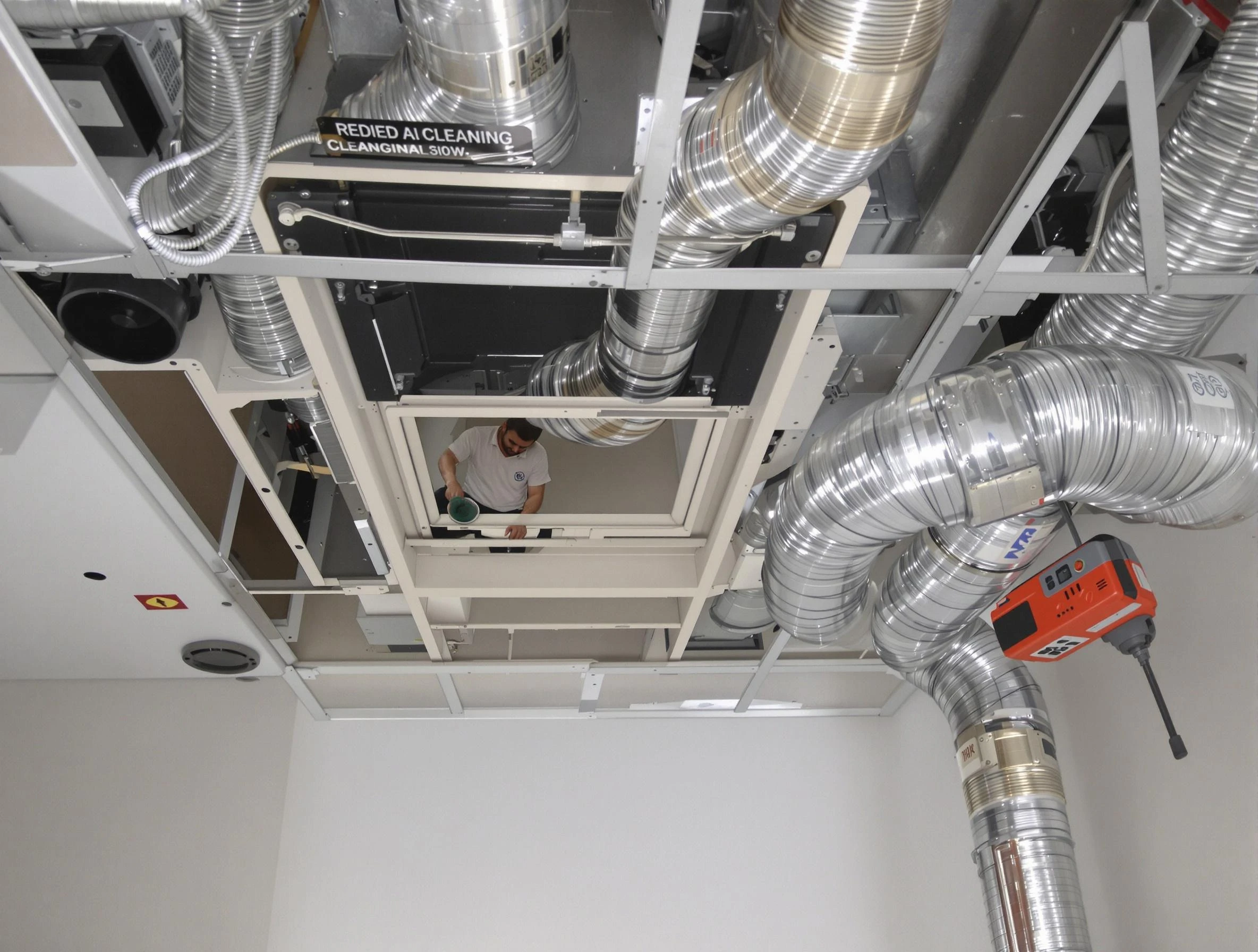 Hyrum Air Duct Cleaning technician performing detailed central duct system cleaning in Hyrum