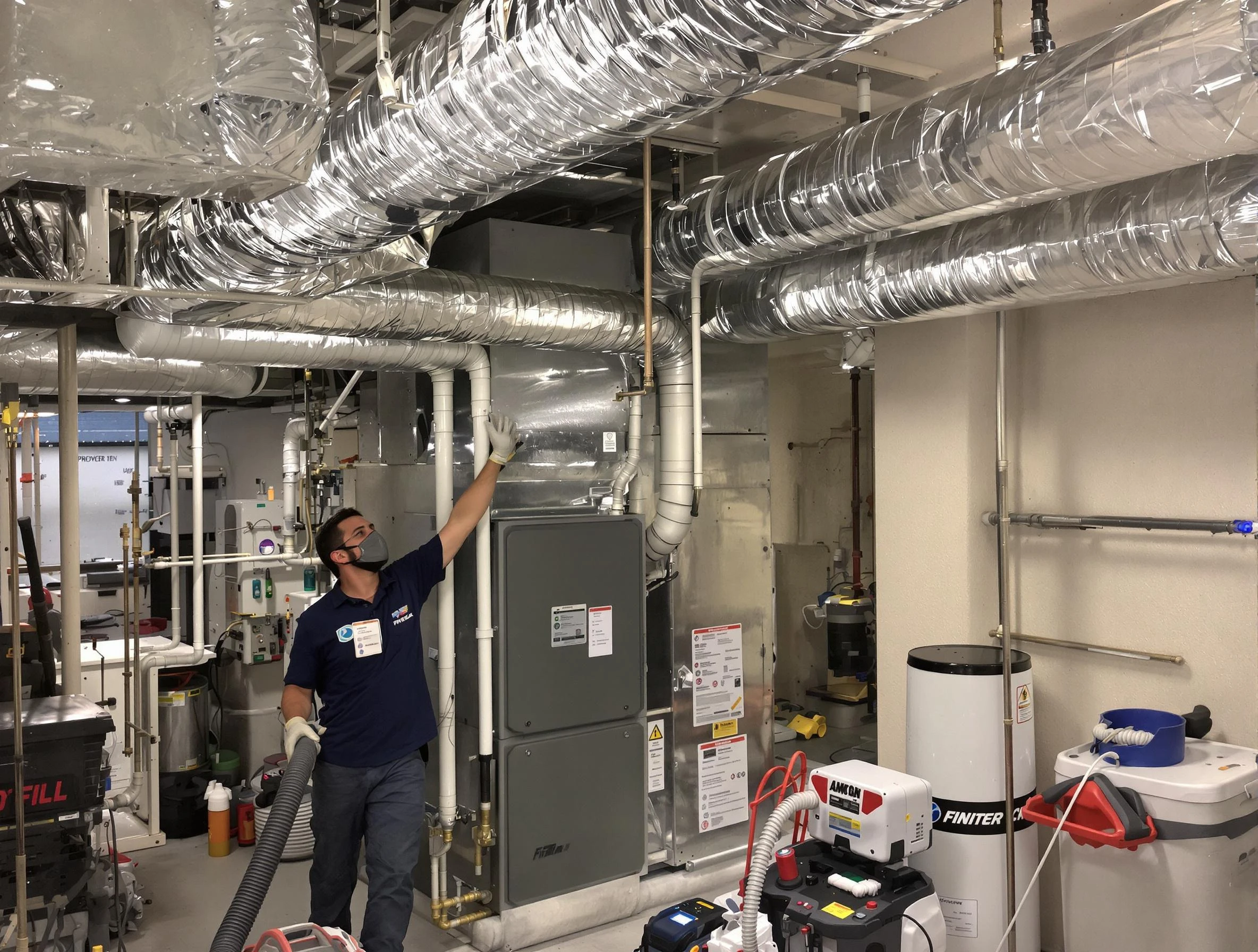 Hyrum Air Duct Cleaning specialist performing thorough furnace duct cleaning in a Hyrum residence